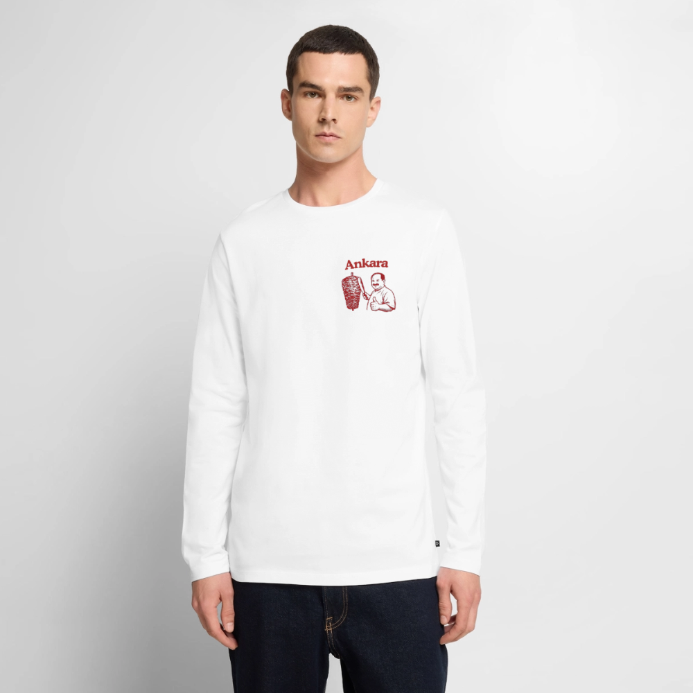 Männer Premium Bio Langarmshirt - Weiß
