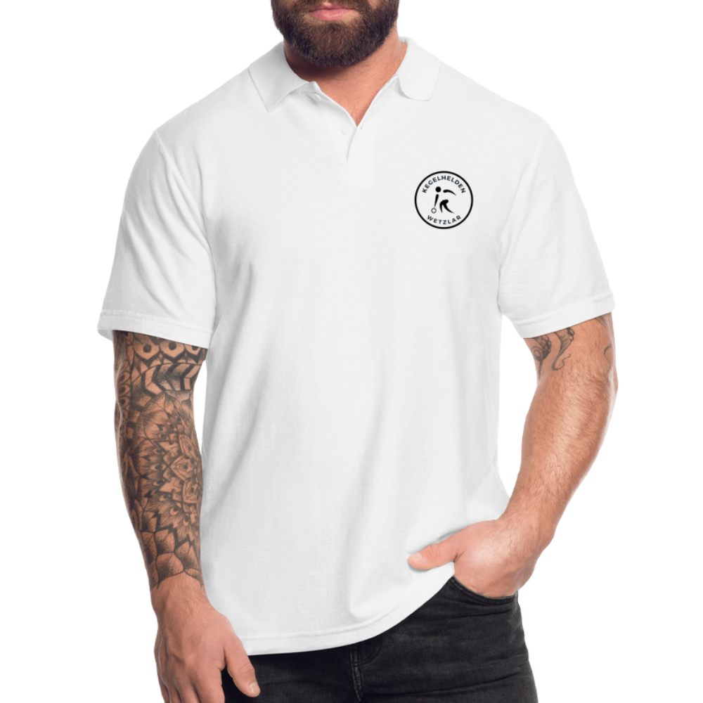 Kegelhelden Poloshirt - weiß