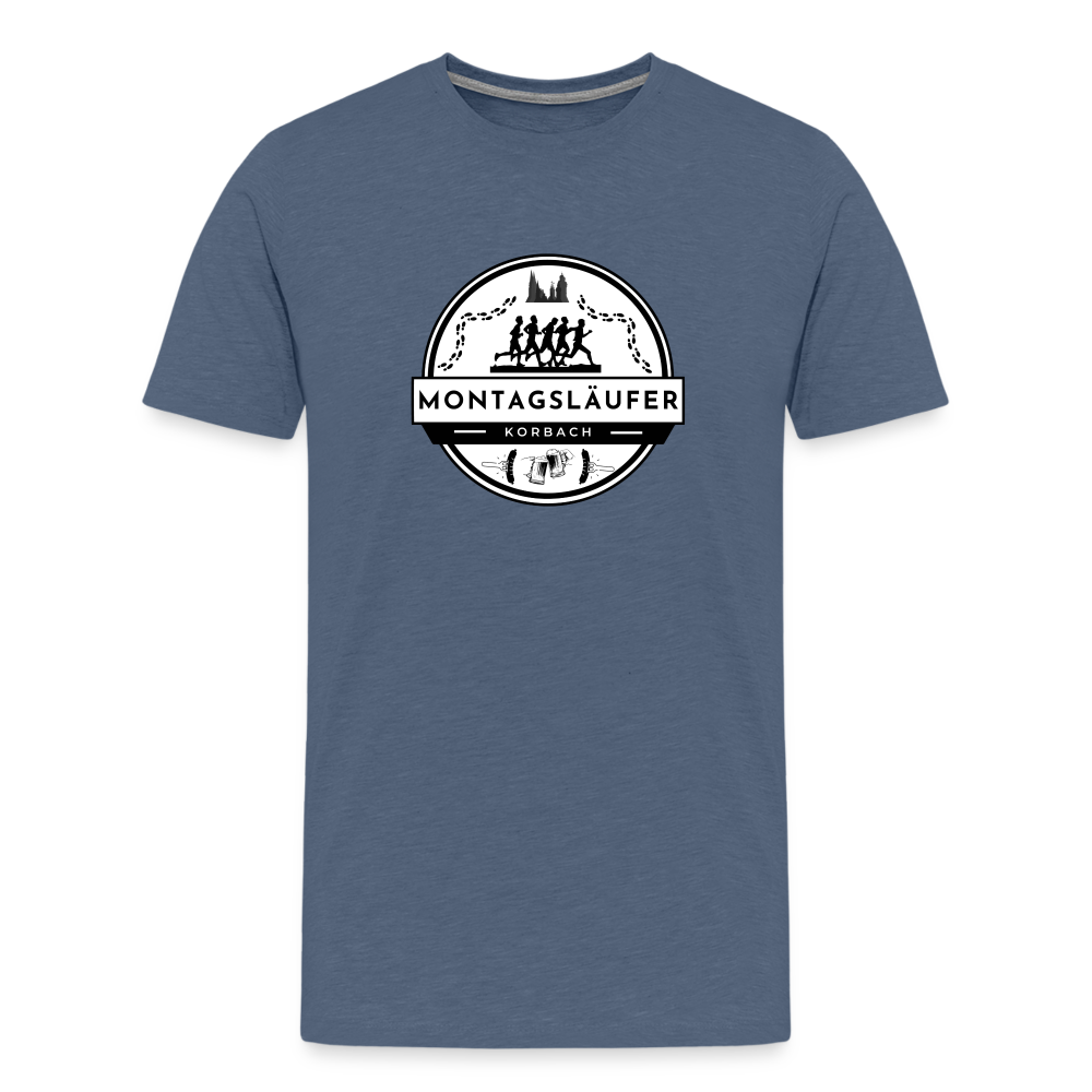 Männer Premium T-Shirt - Blau meliert