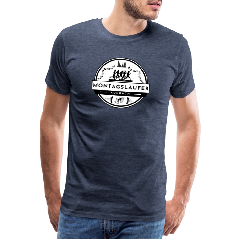 Männer Premium T-Shirt - Blau meliert