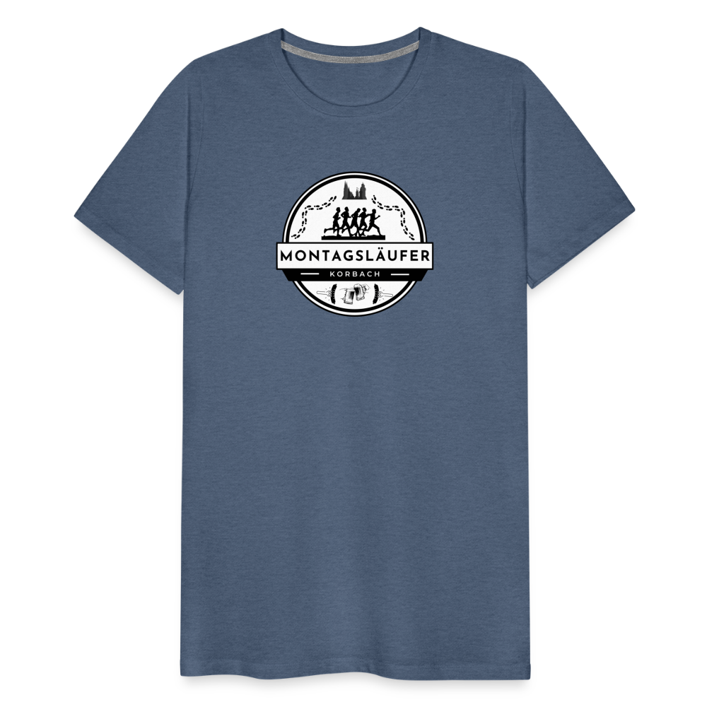 Männer Premium T-Shirt - Blau meliert