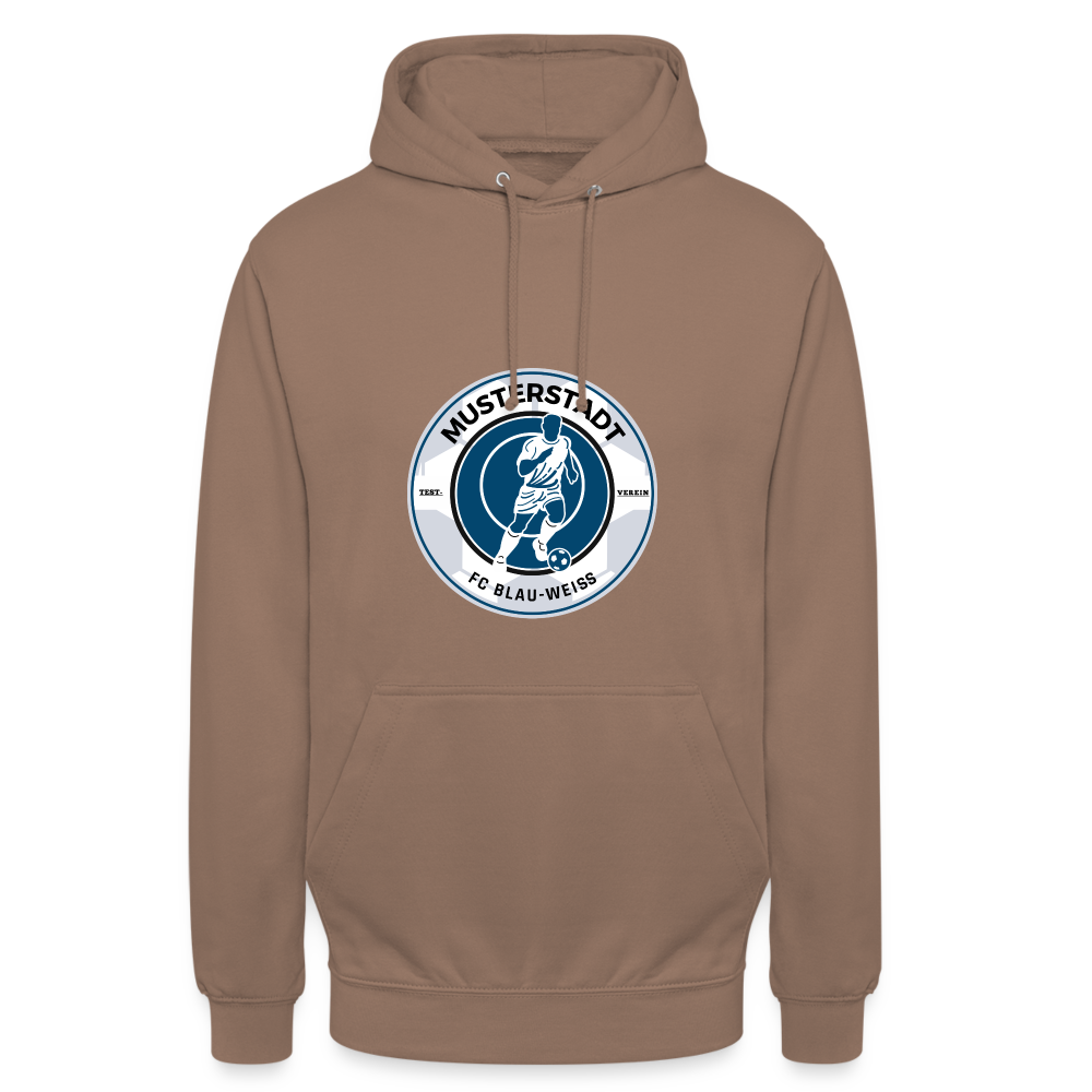 Hoodie mit Logo - Mokka