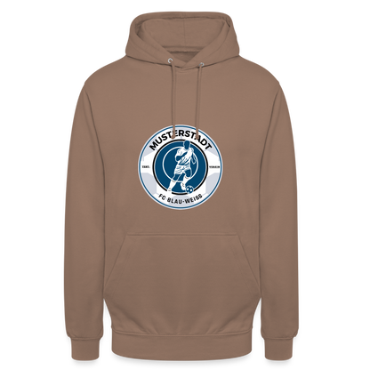 Hoodie mit Logo - Mokka