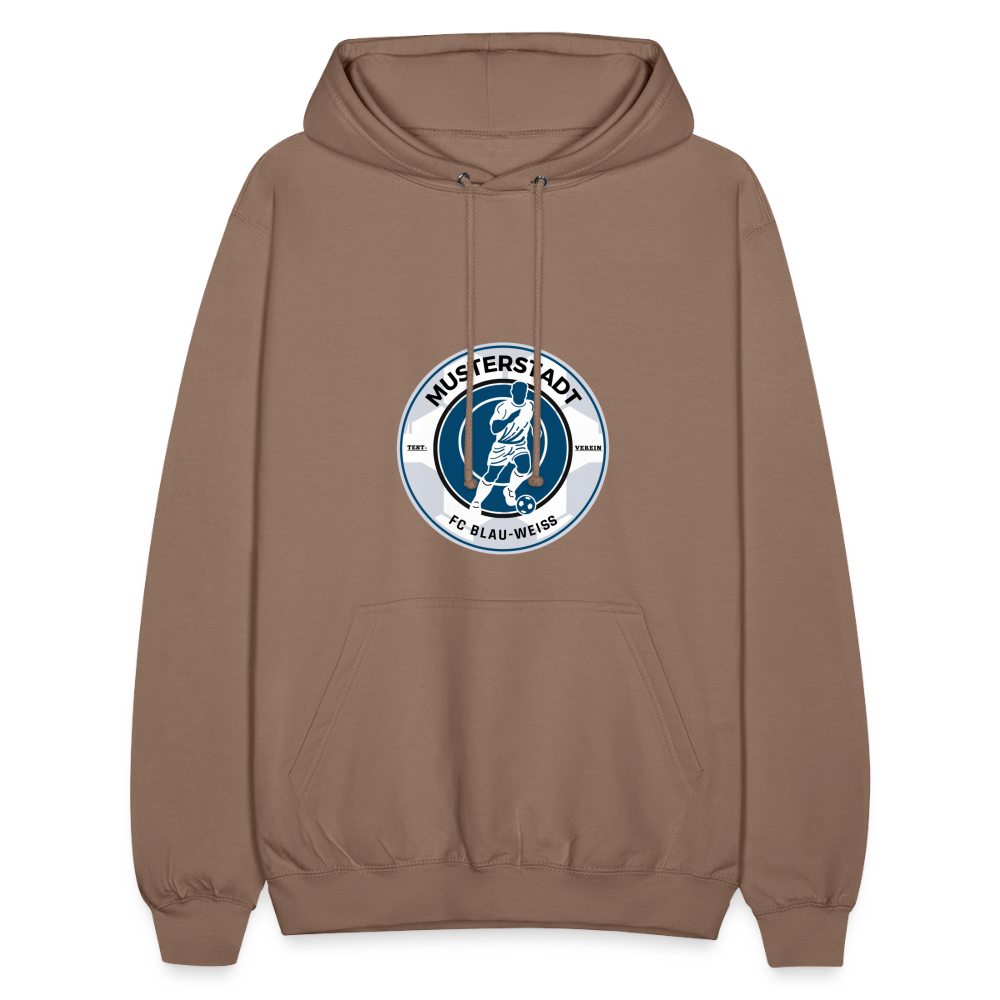 Hoodie mit Logo - Mokka
