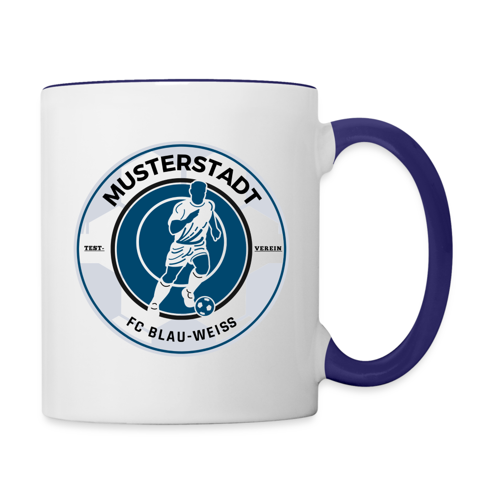 Tasse zweifarbig - Weiß/Kobaltblau