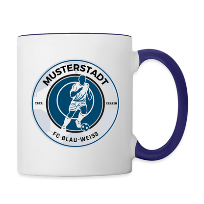 Tasse zweifarbig - Weiß/Kobaltblau