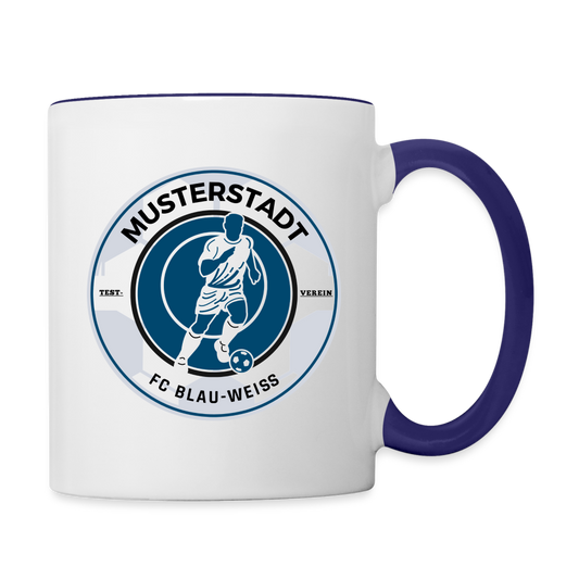 Tasse zweifarbig - Weiß/Kobaltblau