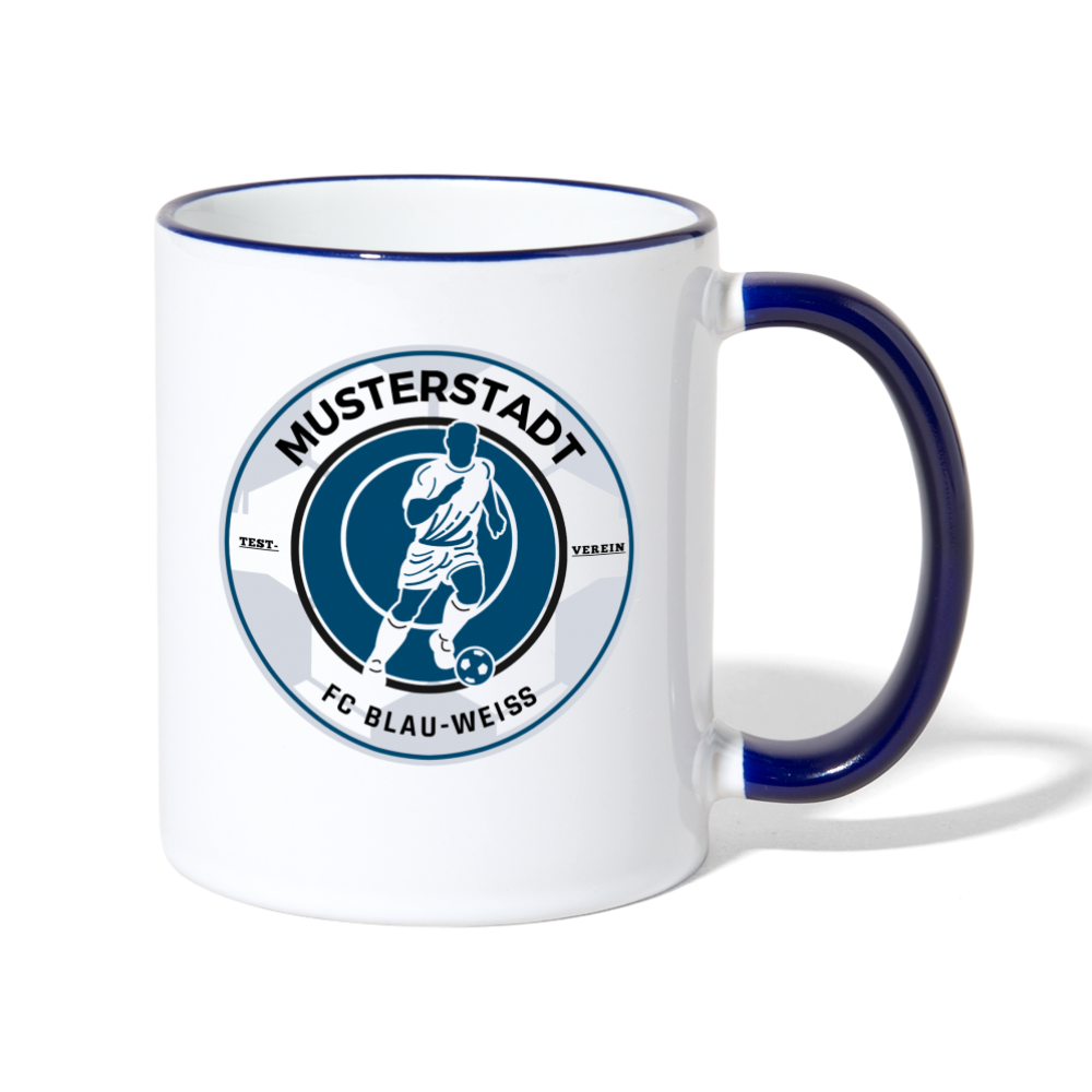 Tasse zweifarbig - Weiß/Kobaltblau
