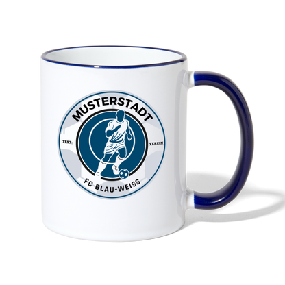 Tasse zweifarbig - Weiß/Kobaltblau