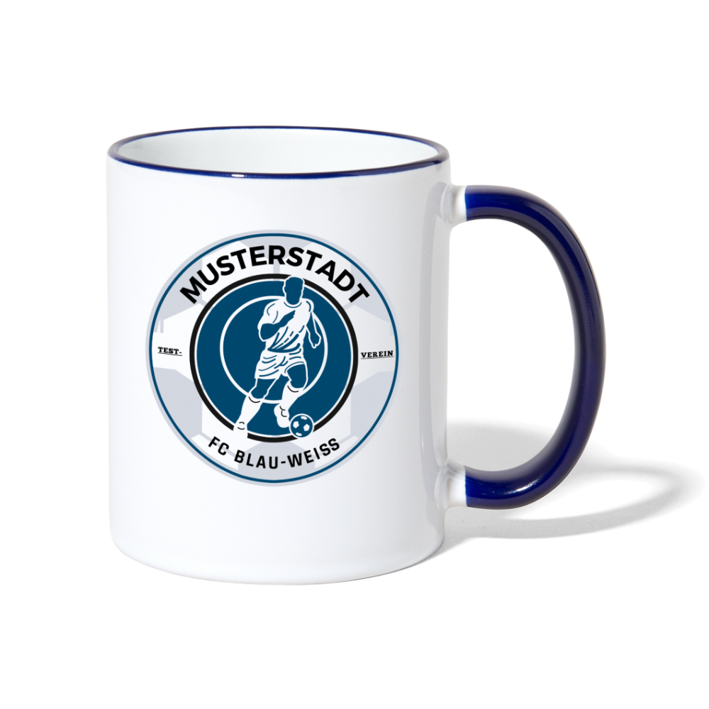 Tasse zweifarbig - Weiß/Kobaltblau