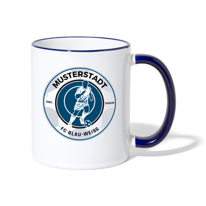 Tasse zweifarbig - Weiß/Kobaltblau