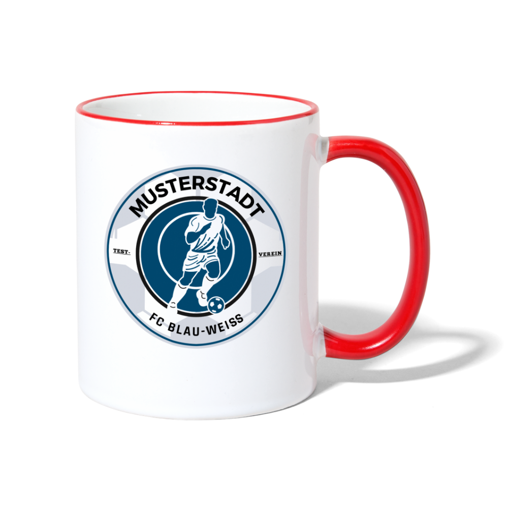 Tasse zweifarbig - Weiß/Rot