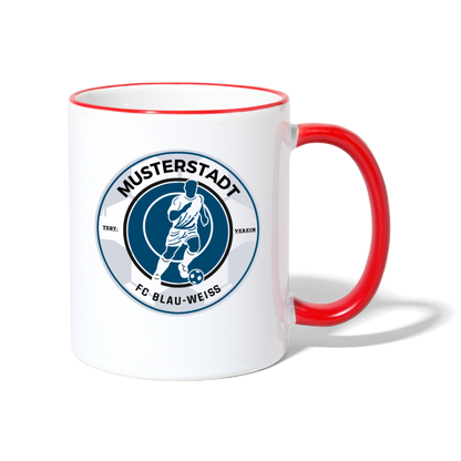 Tasse zweifarbig - Weiß/Rot